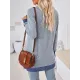 Hollow Split-Joint Split-Side Long Sleeves Loose V-Neck T-Shirts Tops Hollow Split-Joint Split-Side Long Sleeves Loose V-Neck T-Shirts Tops
