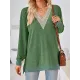 Hollow Split-Joint Split-Side Long Sleeves Loose V-Neck T-Shirts Tops Hollow Split-Joint Split-Side Long Sleeves Loose V-Neck T-Shirts Tops