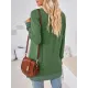 Hollow Split-Joint Split-Side Long Sleeves Loose V-Neck T-Shirts Tops Hollow Split-Joint Split-Side Long Sleeves Loose V-Neck T-Shirts Tops