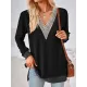 Hollow Split-Joint Split-Side Long Sleeves Loose V-Neck T-Shirts Tops Hollow Split-Joint Split-Side Long Sleeves Loose V-Neck T-Shirts Tops
