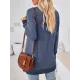 Hollow Split-Joint Split-Side Long Sleeves Loose V-Neck T-Shirts Tops Hollow Split-Joint Split-Side Long Sleeves Loose V-Neck T-Shirts Tops