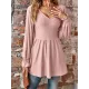 Elasticity Jacquard Pleated Solid Color Long Sleeves V-Neck T-Shirts Tops Elasticity Jacquard Pleated Solid Color Long Sleeves V-Neck T-Shirts Tops