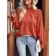 Elasticity Ruffled Solid Color Long Sleeves Ruffle Sleeves Mock Neck T-Shirts Tops Elasticity Ruffled Solid Color Long Sleeves Ruffle Sleeves Mock Neck T-Shirts Tops