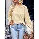 Elasticity Ruffled Solid Color Long Sleeves Ruffle Sleeves Mock Neck T-Shirts Tops Elasticity Ruffled Solid Color Long Sleeves Ruffle Sleeves Mock Neck T-Shirts Tops