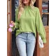 Elasticity Ruffled Solid Color Long Sleeves Ruffle Sleeves Mock Neck T-Shirts Tops Elasticity Ruffled Solid Color Long Sleeves Ruffle Sleeves Mock Neck T-Shirts Tops