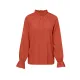 Elasticity Ruffled Solid Color Long Sleeves Ruffle Sleeves Mock Neck T-Shirts Tops Elasticity Ruffled Solid Color Long Sleeves Ruffle Sleeves Mock Neck T-Shirts Tops