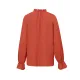 Elasticity Ruffled Solid Color Long Sleeves Ruffle Sleeves Mock Neck T-Shirts Tops Elasticity Ruffled Solid Color Long Sleeves Ruffle Sleeves Mock Neck T-Shirts Tops