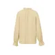 Elasticity Ruffled Solid Color Long Sleeves Ruffle Sleeves Mock Neck T-Shirts Tops Elasticity Ruffled Solid Color Long Sleeves Ruffle Sleeves Mock Neck T-Shirts Tops