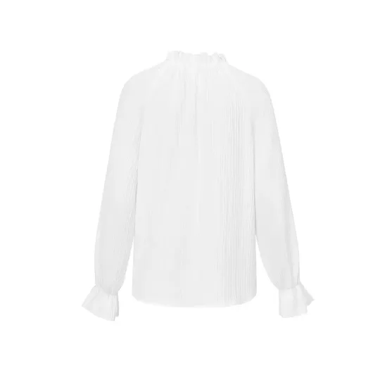 Elasticity Ruffled Solid Color Long Sleeves Ruffle Sleeves Mock Neck T-Shirts Tops Elasticity Ruffled Solid Color Long Sleeves Ruffle Sleeves Mock Neck T-Shirts Tops