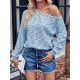 Asymmetric Long Sleeves Loose One-Shoulder T-Shirts Tops Asymmetric Long Sleeves Loose One-Shoulder T-Shirts Tops
