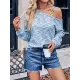Asymmetric Long Sleeves Loose One-Shoulder T-Shirts Tops Asymmetric Long Sleeves Loose One-Shoulder T-Shirts Tops