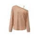 Asymmetric Long Sleeves Loose One-Shoulder T-Shirts Tops Asymmetric Long Sleeves Loose One-Shoulder T-Shirts Tops