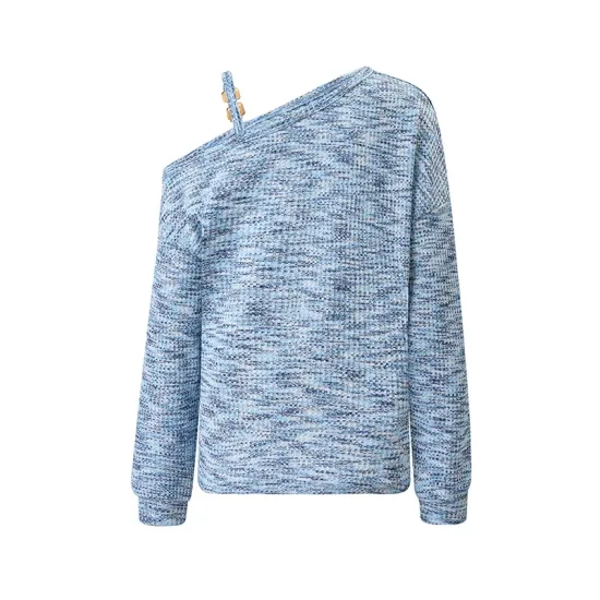 Asymmetric Long Sleeves Loose One-Shoulder T-Shirts Tops Asymmetric Long Sleeves Loose One-Shoulder T-Shirts Tops