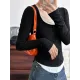Contrast Color False Two Long Sleeves Round-Neck T-Shirts Tops Contrast Color False Two Long Sleeves Round-Neck T-Shirts Tops