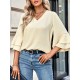 Solid Color Half Sleeves Loose V-Neck T-Shirts Tops Solid Color Half Sleeves Loose V-Neck T-Shirts Tops