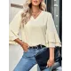 Solid Color Half Sleeves Loose V-Neck T-Shirts Tops Solid Color Half Sleeves Loose V-Neck T-Shirts Tops