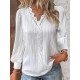 Hollow Solid Color Long Sleeves Loose V-Neck T-Shirts Hollow Solid Color Long Sleeves Loose V-Neck T-Shirts