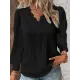 Hollow Solid Color Long Sleeves Loose V-Neck T-Shirts Hollow Solid Color Long Sleeves Loose V-Neck T-Shirts