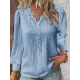 Hollow Solid Color Long Sleeves Loose V-Neck T-Shirts Hollow Solid Color Long Sleeves Loose V-Neck T-Shirts