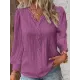 Hollow Solid Color Long Sleeves Loose V-Neck T-Shirts Hollow Solid Color Long Sleeves Loose V-Neck T-Shirts