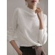 Hollow Jacquard Solid Color Long Sleeves T-Shirts Tops Knitwear Hollow Jacquard Solid Color Long Sleeves T-Shirts Tops Knitwear