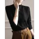 Hollow Jacquard Solid Color Long Sleeves T-Shirts Tops Knitwear Hollow Jacquard Solid Color Long Sleeves T-Shirts Tops Knitwear
