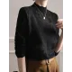 Hollow Jacquard Solid Color Long Sleeves T-Shirts Tops Knitwear Hollow Jacquard Solid Color Long Sleeves T-Shirts Tops Knitwear