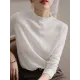 Hollow Jacquard Solid Color Long Sleeves T-Shirts Tops Knitwear Hollow Jacquard Solid Color Long Sleeves T-Shirts Tops Knitwear