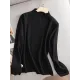 Hollow Jacquard Solid Color Long Sleeves T-Shirts Tops Knitwear Hollow Jacquard Solid Color Long Sleeves T-Shirts Tops Knitwear