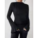 Flared Sleeves Long Sleeves Pleated Solid Color Boat Neck Skinny T-Shirts Flared Sleeves Long Sleeves Pleated Solid Color Boat Neck Skinny T-Shirts