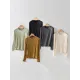 Solid Color Long Sleeves Round-neck Skinny T-Shirts Tops Solid Color Long Sleeves Round-neck Skinny T-Shirts Tops