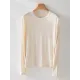 Solid Color Long Sleeves Round-neck Skinny T-Shirts Tops Solid Color Long Sleeves Round-neck Skinny T-Shirts Tops