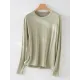 Solid Color Long Sleeves Round-neck Skinny T-Shirts Tops Solid Color Long Sleeves Round-neck Skinny T-Shirts Tops