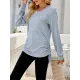 Drawstring Solid Color Tied Long Sleeves Loose V-Neck T-Shirts Tops Drawstring Solid Color Tied Long Sleeves Loose V-Neck T-Shirts Tops