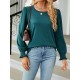 Elasticity Solid Color Long Sleeves Loose Round-Neck T-Shirts Tops Elasticity Solid Color Long Sleeves Loose Round-Neck T-Shirts Tops