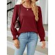 Elasticity Solid Color Long Sleeves Loose Round-Neck T-Shirts Tops Elasticity Solid Color Long Sleeves Loose Round-Neck T-Shirts Tops