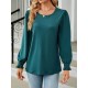 Elasticity Solid Color Long Sleeves Loose Round-Neck T-Shirts Tops Elasticity Solid Color Long Sleeves Loose Round-Neck T-Shirts Tops