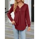 Buttoned Drawstring Hooded Solid Color Long Sleeves Loose V-Neck T-Shirts Tops Buttoned Drawstring Hooded Solid Color Long Sleeves Loose V-Neck T-Shirts Tops