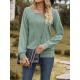 Colorful Solid Color Long Sleeves Loose Square-neck T-Shirts Tops Colorful Solid Color Long Sleeves Loose Square-neck T-Shirts Tops