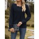 Colorful Solid Color Long Sleeves Loose Square-neck T-Shirts Tops Colorful Solid Color Long Sleeves Loose Square-neck T-Shirts Tops