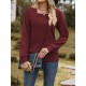 Colorful Solid Color Long Sleeves Loose Square-neck T-Shirts Tops Colorful Solid Color Long Sleeves Loose Square-neck T-Shirts Tops