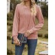 Colorful Solid Color Long Sleeves Loose Square-neck T-Shirts Tops Colorful Solid Color Long Sleeves Loose Square-neck T-Shirts Tops