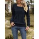 Colorful Solid Color Long Sleeves Loose Square-neck T-Shirts Tops Colorful Solid Color Long Sleeves Loose Square-neck T-Shirts Tops