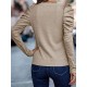 Buttoned Pleated Bishop Sleeve Long Sleeves Round-neck T-Shirts Tops Buttoned Pleated Bishop Sleeve Long Sleeves Round-neck T-Shirts Tops
