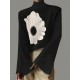 Flared Sleeves Flower Print High-Neck T-Shirts Tops Flared Sleeves Flower Print High-Neck T-Shirts Tops
