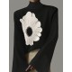 Flared Sleeves Flower Print High-Neck T-Shirts Tops Flared Sleeves Flower Print High-Neck T-Shirts Tops