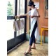Casual Simple Split-Side Designed Long T-Shirt Casual Simple Split-Side Designed Long T-Shirt
