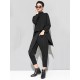 Black Zipper Long Sleeves Swallow-Tailed T-Shirt Black Zipper Long Sleeves Swallow-Tailed T-Shirt