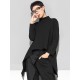 Black Zipper Long Sleeves Swallow-Tailed T-Shirt Black Zipper Long Sleeves Swallow-Tailed T-Shirt