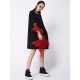 Red Goldfish Embroidered Loose Round Neck T-Shirt Dress Red Goldfish Embroidered Loose Round Neck T-Shirt Dress